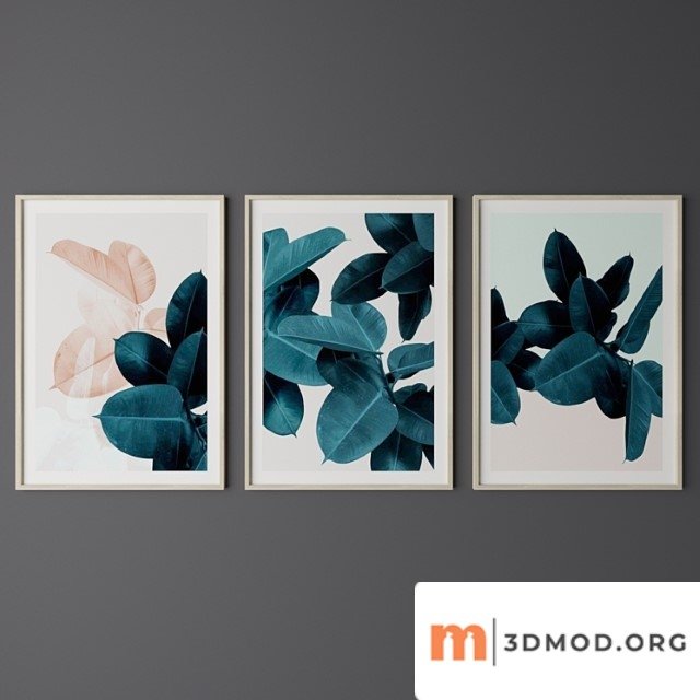 Set Of Tropical Leaf Print 1