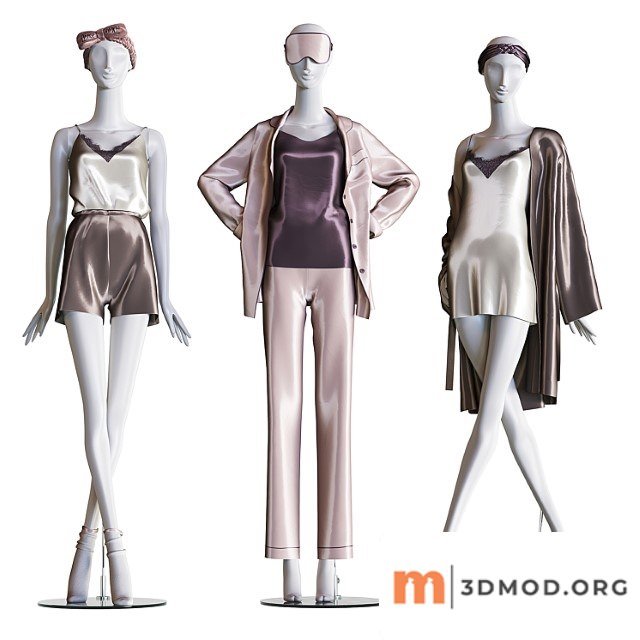 Set of Female Home Clothes On Mannequins