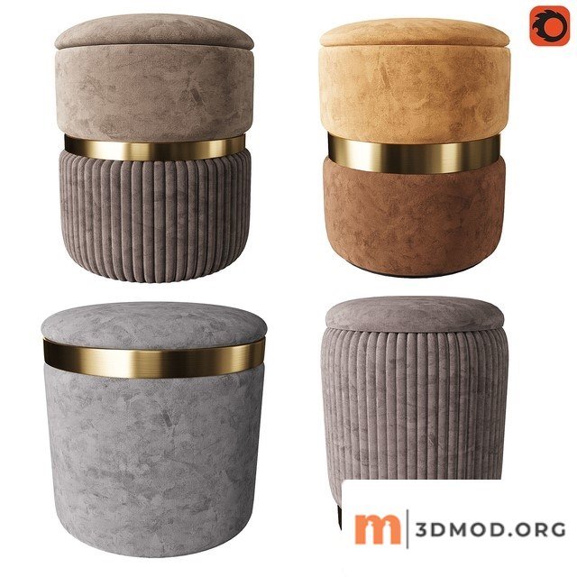 Set of Modern Ottomans 3