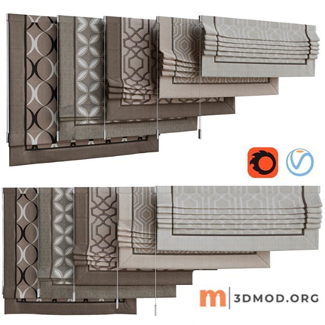 Set of Roman Blinds 12 1
