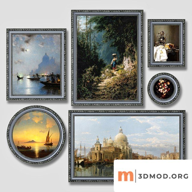 Set of classic paintings