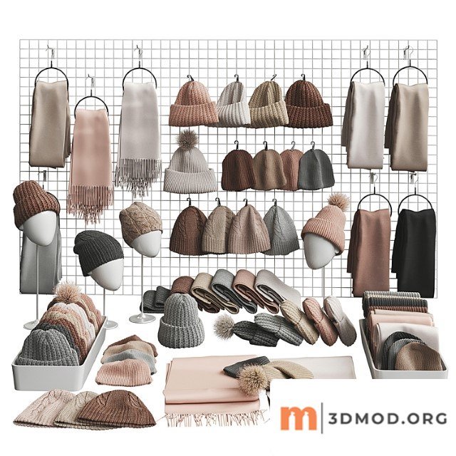 Set of hats and accessories 01