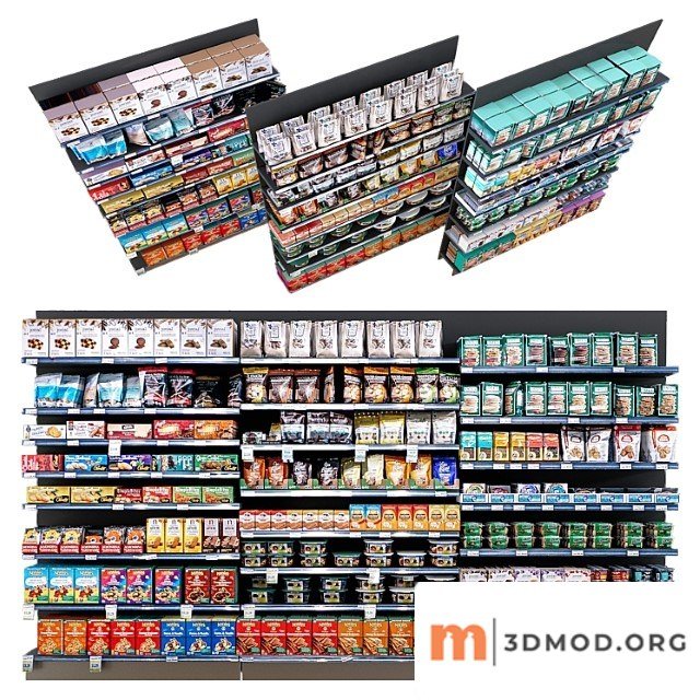 Shelves with goods