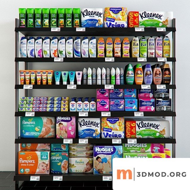 Shelving With Hygiene Products