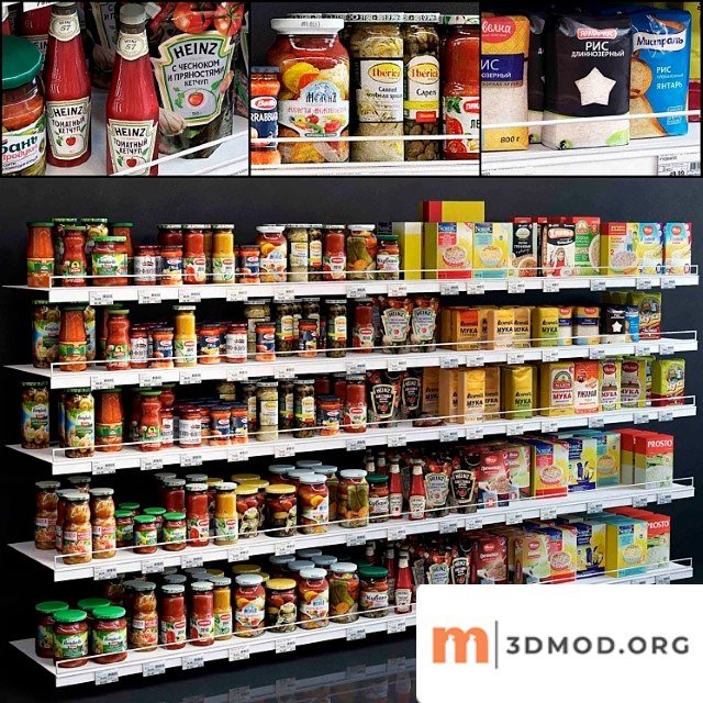 Showcase 005. canned food, cereals, flour