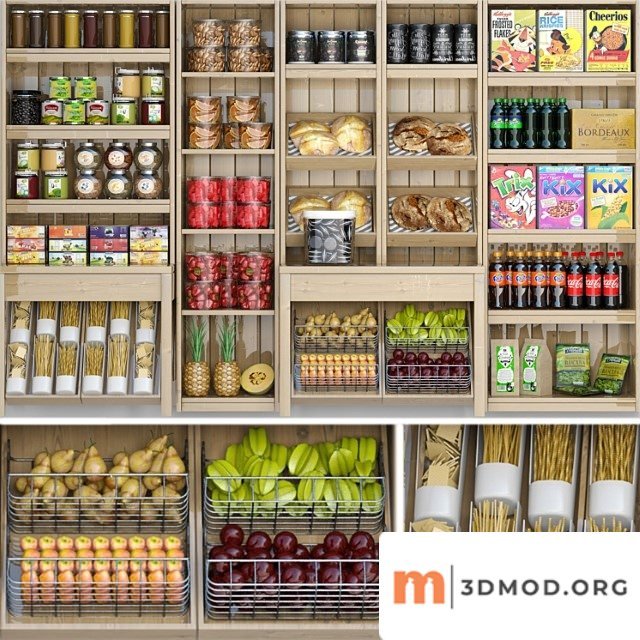 Showcase In A Supermarket With Products Juices and Spices 5