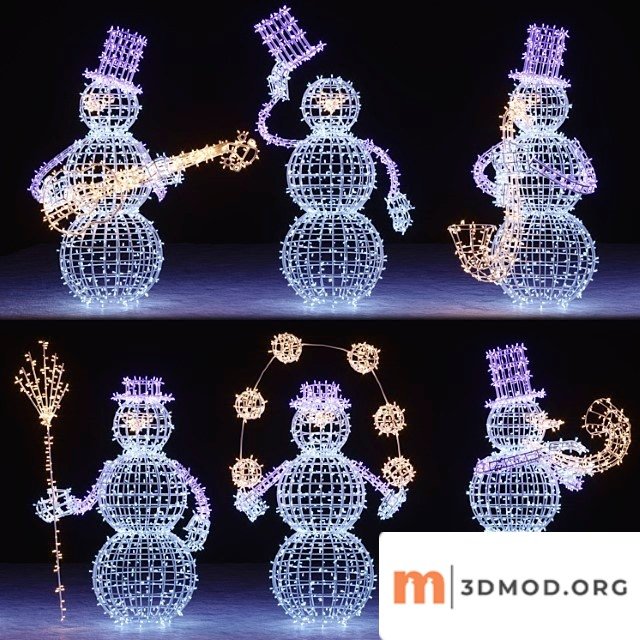 Snowman figures from garlands