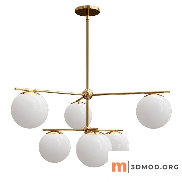 Sphere stem 7-light chandelier