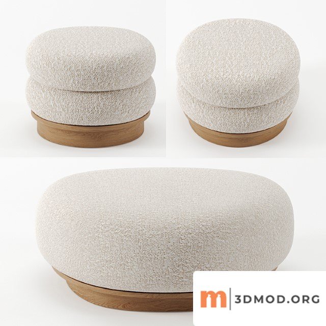 Split ottomann and pouf by emmanuelle simon