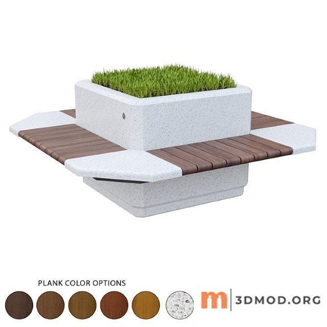 Square Planter Bench 227