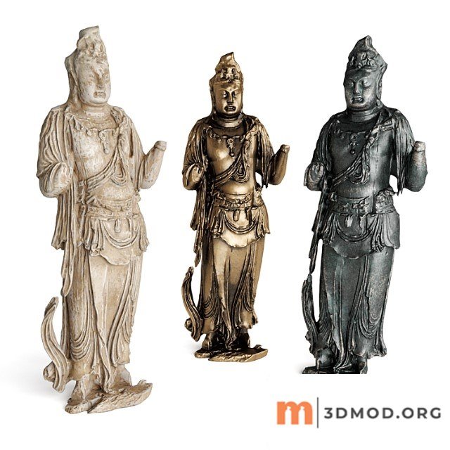 Standing buddha bodhisattva sculpture