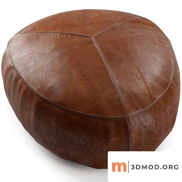 Stone rawhide brown ottoman 2