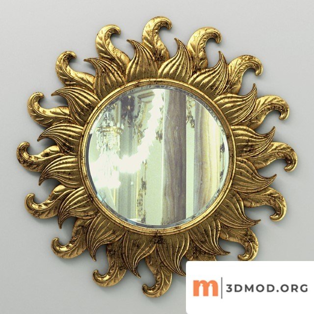 Sun flower classic round mirror carving