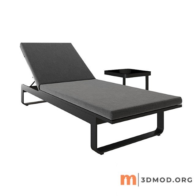 Sun lounger black