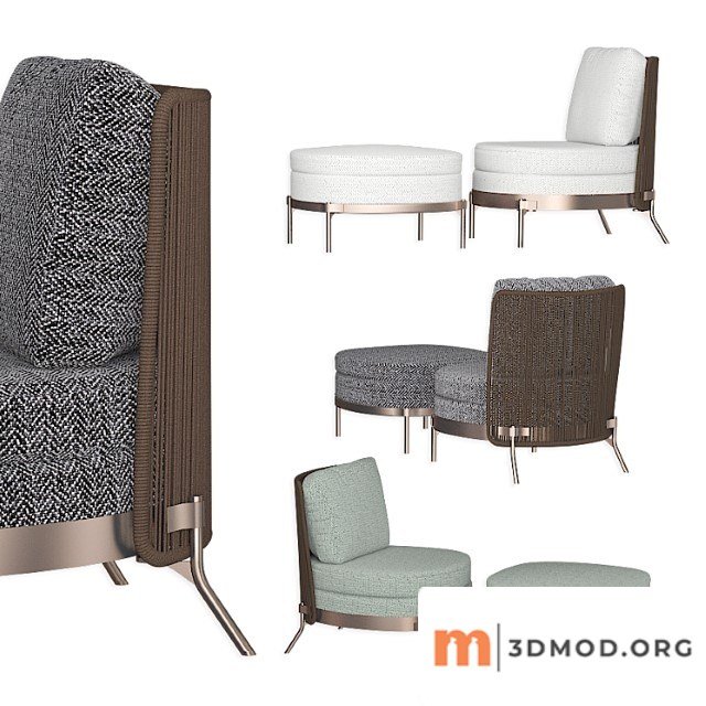 Tape cord outdoor without by minotti and ottoman