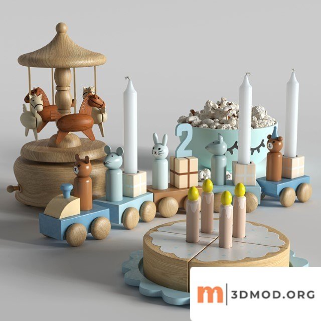 Toy Set of Toys with A Cake