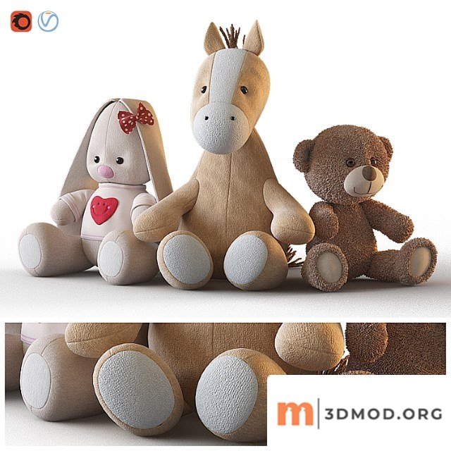 Toy Three Plush Toys
