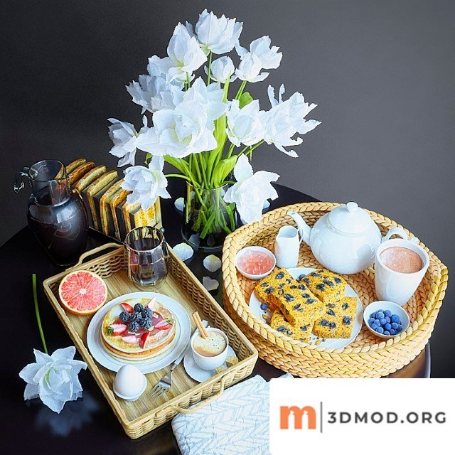 Trays with breakfast 2