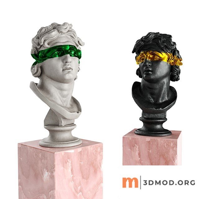 Triton Bust Stripe Sculpture