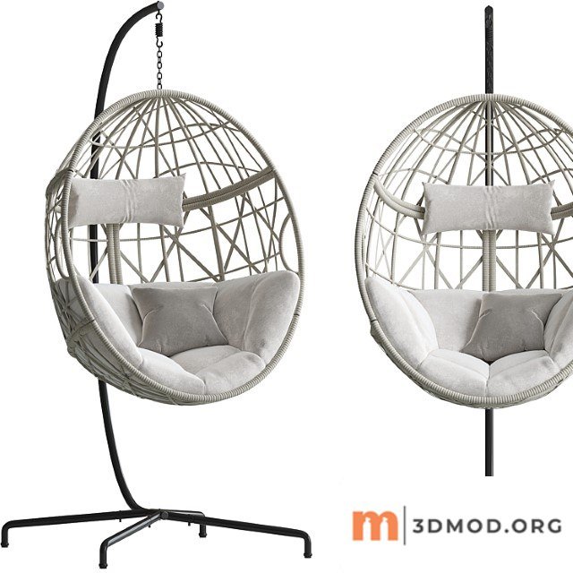 Ulax Furniture Patio Wicker Swing Egg Chair