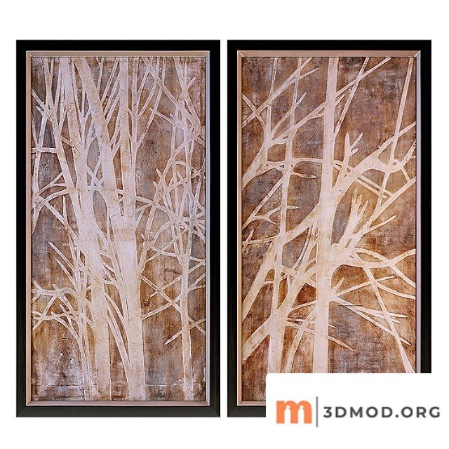 Uttermost Twigs Hand Painted Wall Art Set Of 2