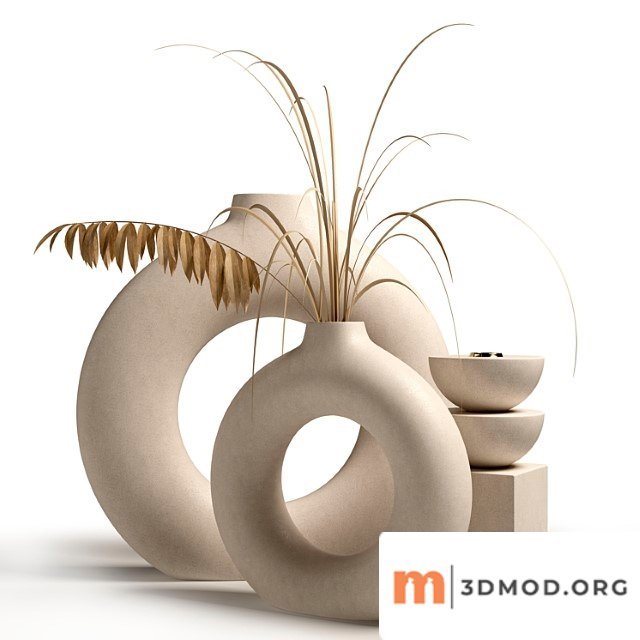 Vases with dried flowers h&m home
