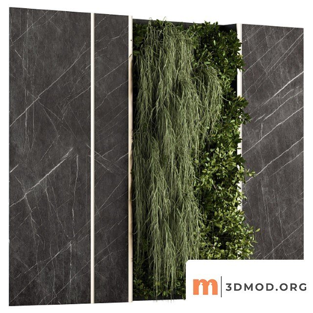 Vertical garden stone wall and metal frame - wall decor 29
