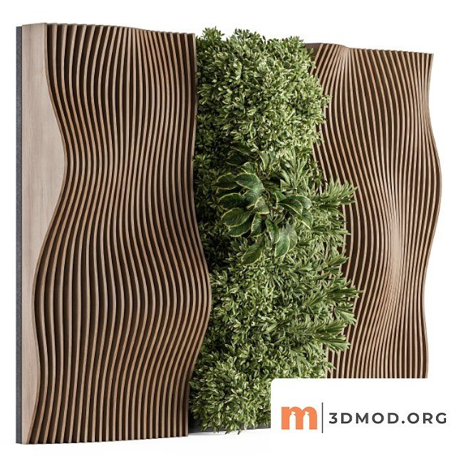Vertical garden wood parametric wall - wall decor 30