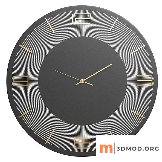 Wall Clock Leonardo Black