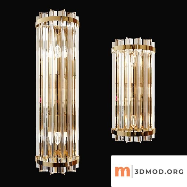 Wall lamp made of glass garda decor (set of 2 - 55cm and 35cm)