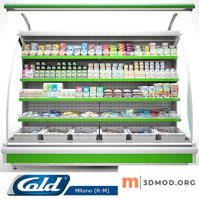 Wall-mounted refrigerated display case