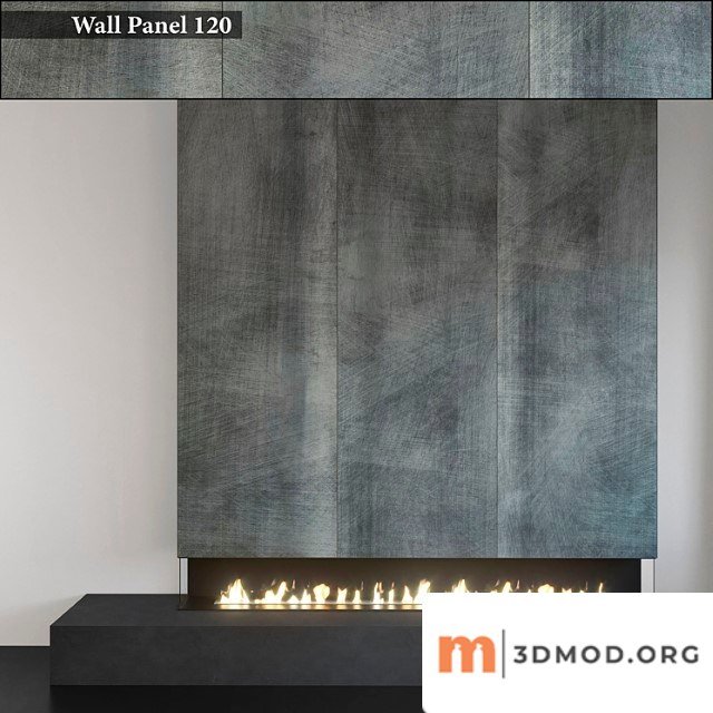 Wall panel 120. fireplace
