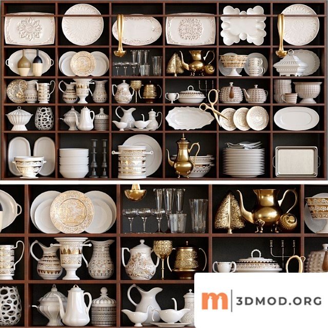 Wardrobe With Classic Dinnerware Set