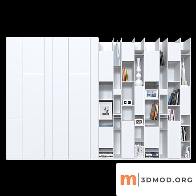 Wardrobe and shelving mdf italia random.
