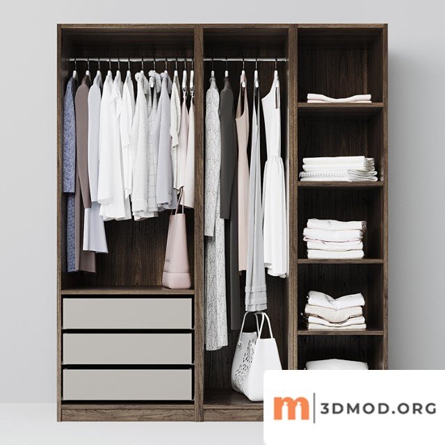 Wardrobe with clothes1