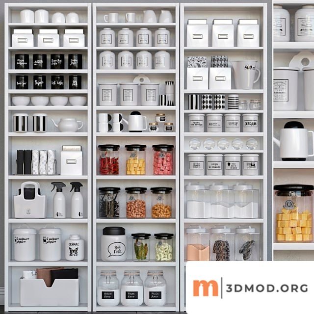 Wardrobe with kitchen accessories. kitchenware