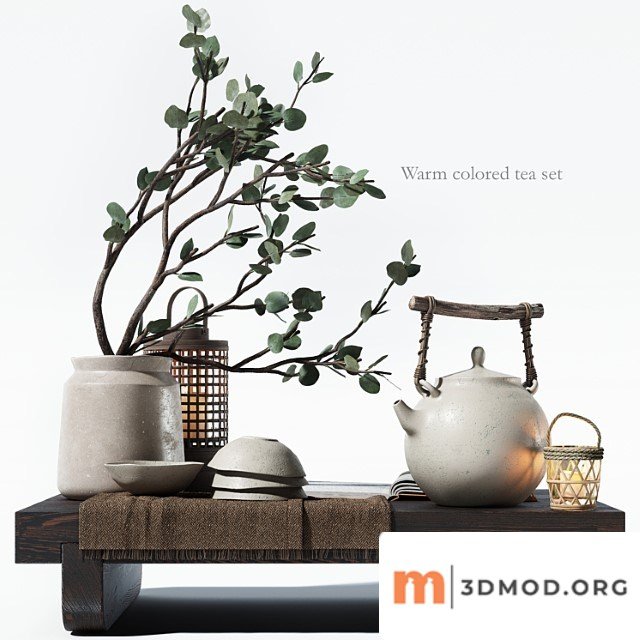 Warm colored tea set