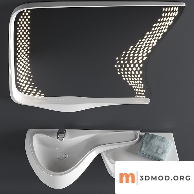 Washbasin And Mirror Vitae By Zaha Hadid