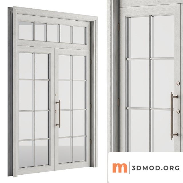 White wooden vintage glass door set 19