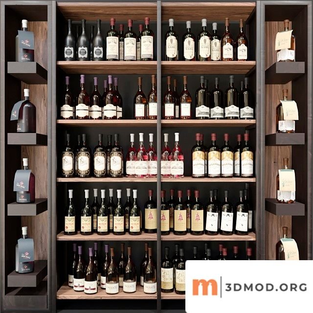 Wine Cabinet with Collection Wine 9 Wine Restaurant