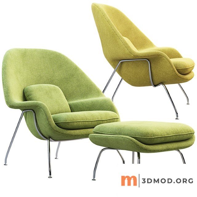 Womb chair and ottoman