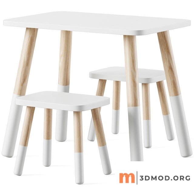 Wooden Childrens Table and Chairs by Sklum