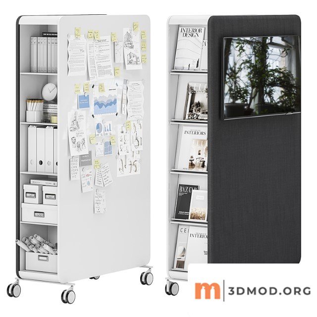 Writable and sound-absorbing wall sections cascando pillow space