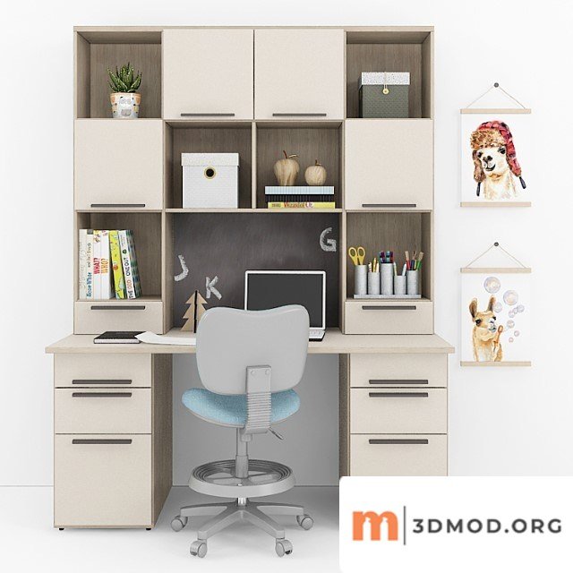 Writing desk and decor for a nursery 9