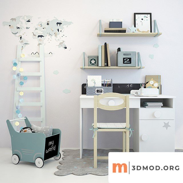 Writing-table and decor for a nursery 1