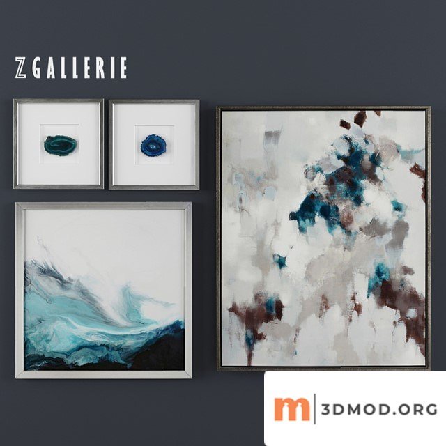 Z Gallerie Cerulean Impressions Set Of 4 1