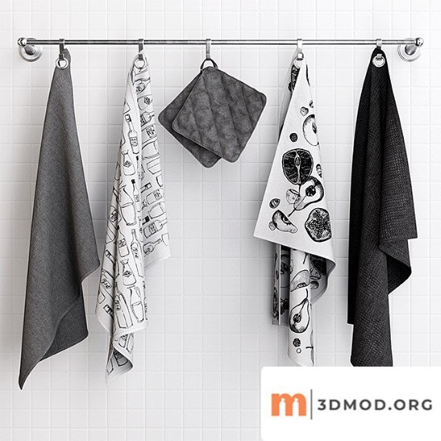 Zara Grey Towels on Hooks