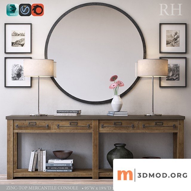 Zinc Top Mercantile Console