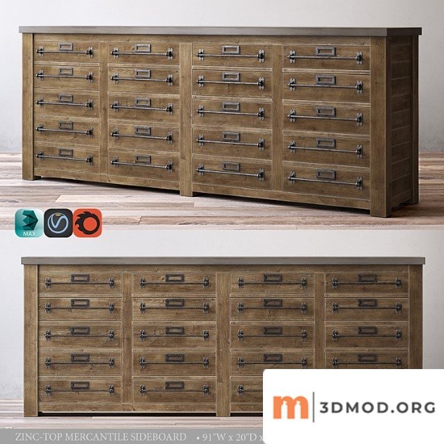 Zinc Top Mercantile Sideboard 1