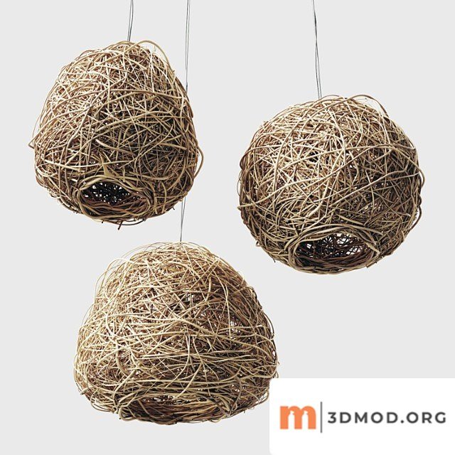 rattan chandeliers spherical beehive number 1